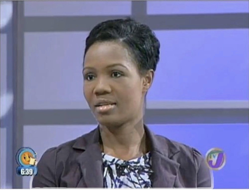 Kadine Reynolds speaking on Television Jamaica