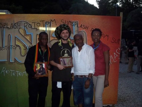 Kadine Reynolds with colleagues at Rototom Sunsplash