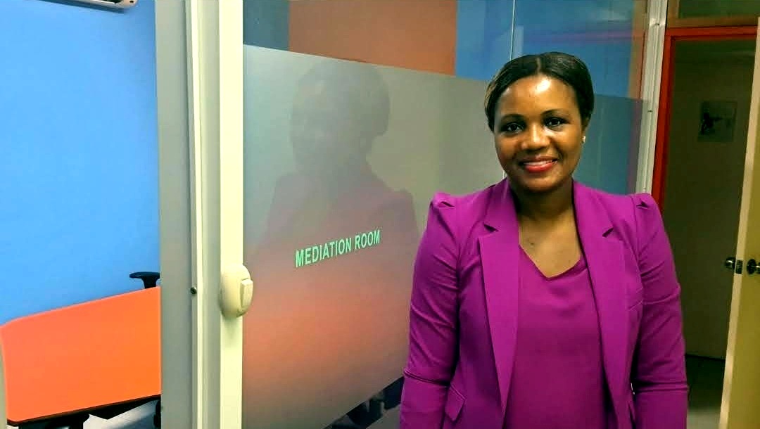 Kadine Reynolds outside the Mediation Room